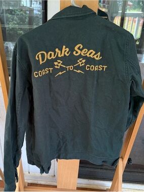 Dark Seas mens Gas Station Style Jacket in Green Medium
